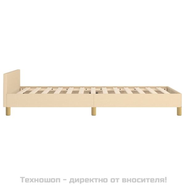 Рамка за легло с табла без матрак, кремава, 90x200 см плат