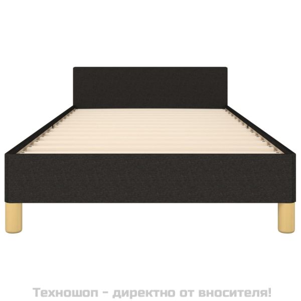 Рамка за легло с табла без матрак, черна, 90x200 см плат
