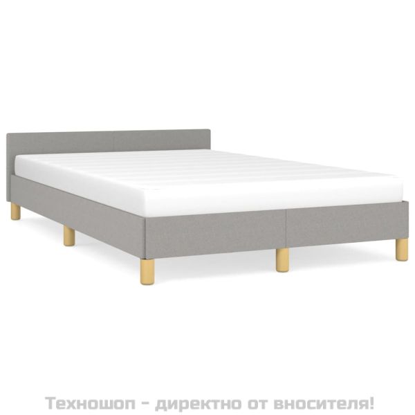 Рамка за легло без матрак, светлосива, 120x200 см, плат