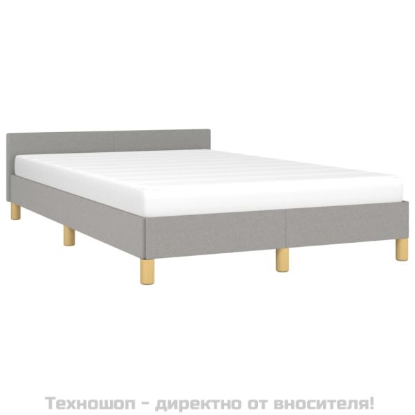 Рамка за легло без матрак, светлосива, 120x200 см, плат