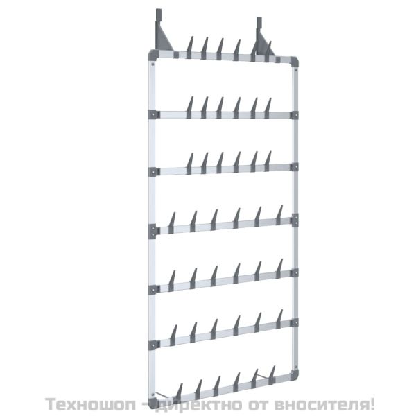 Висящ органайзер за обувки, сребрист, 66x13x139 см