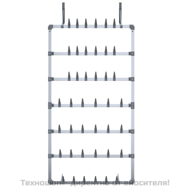 Висящ органайзер за обувки, сребрист, 66x13x139 см