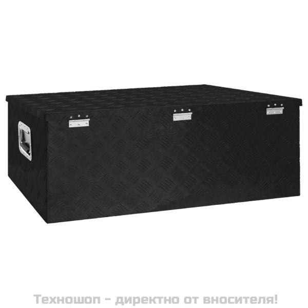 Кутия за съхранение, Черен , 100x55x37 см, алуминий