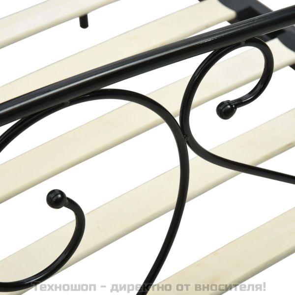 Рамка за легло с балдахин, черна, метал, 140x200 cм