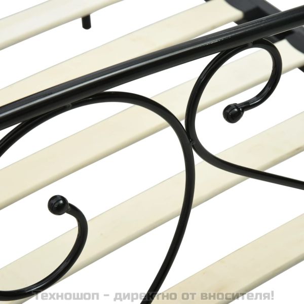 Рамка за легло с балдахин, черна, метал, 160x200 см