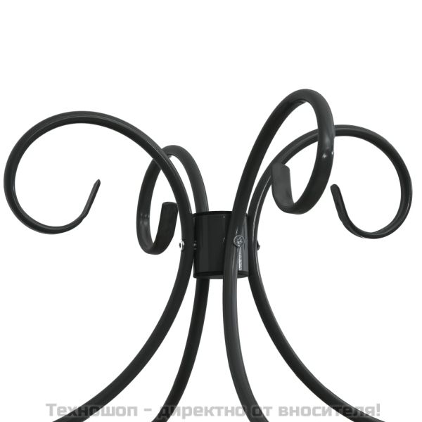 Рамка за легло с балдахин, черна, метал, 100x200 cм