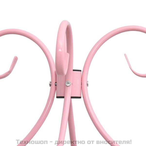 Рамка за легло с балдахин, розова, метал, 90x200 см