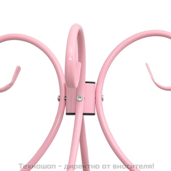 Рамка за легло с балдахин, розова, метал, 100x200 cм