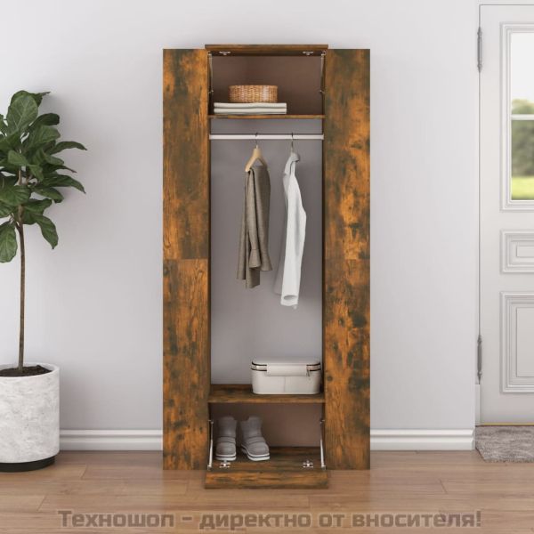 Шкафове за антре, 2 бр, опушен дъб, инженерно дърво