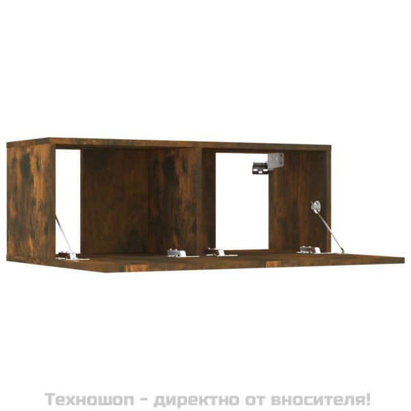 ТB шкафове, 4 бр, опушен дъб, 80x30x30 см, инженерно дърво