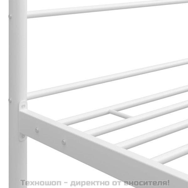 Рамка за легло с балдахин, бяла, метал, 120x200 см