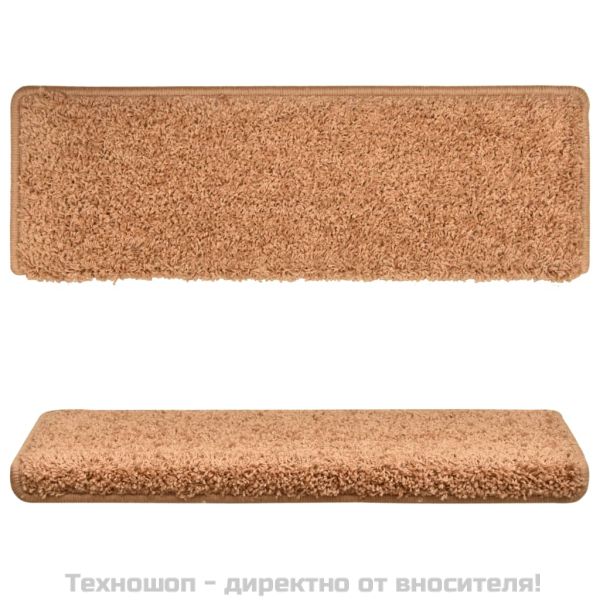 Изтривалки за стълби 15 бр. 65x21x4 см кремави с правоъгълен ръб