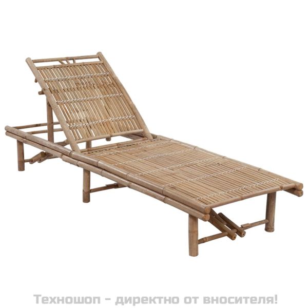 Градински шезлонг с шалте, бамбук