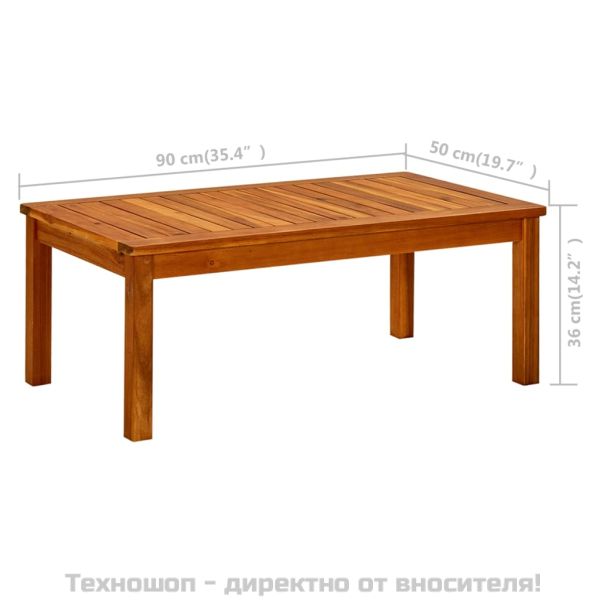 Градинска кафе маса, 90x50x36 см, акация масив