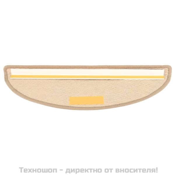 Самозалепващи стелки за стълби вид сизал 15бр 56x17x3см пясъчни