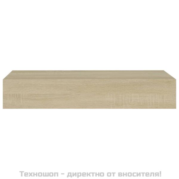 Стенни рафтове с чекмеджета, 2 бр, дъб, 60x23,5x10 см, МДФ