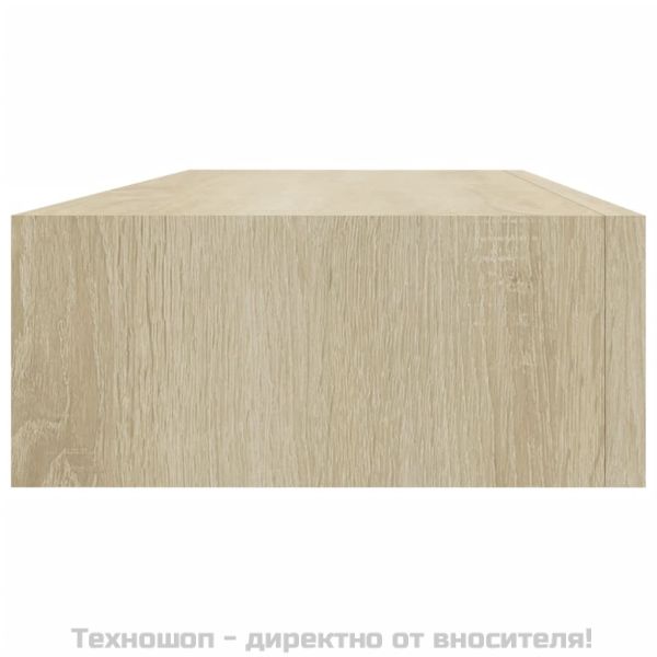 Стенни рафтове с чекмеджета, 2 бр, дъб, 60x23,5x10 см, МДФ