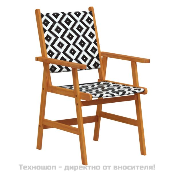 Градински трапезен комплект, 3 части, акациево дърво масив