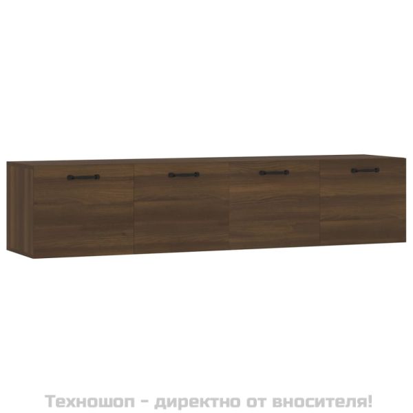 Стенни шкафове 2 бр кафяв дъб 60x36,5x35 см инженерно дърво