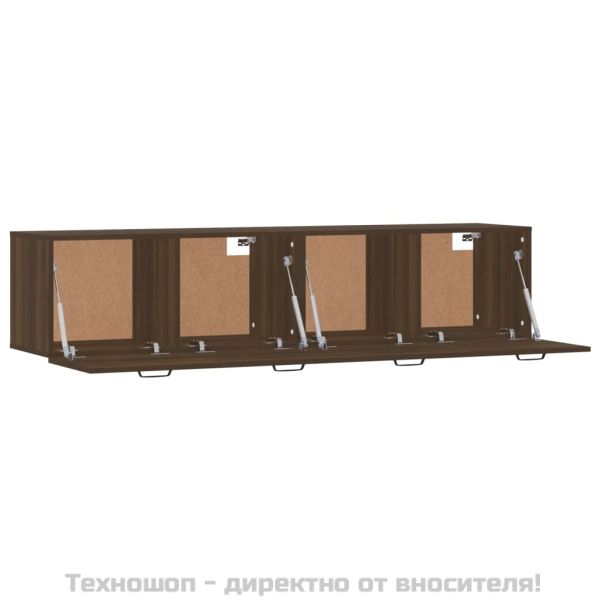 Стенни шкафове 2 бр кафяв дъб 60x36,5x35 см инженерно дърво