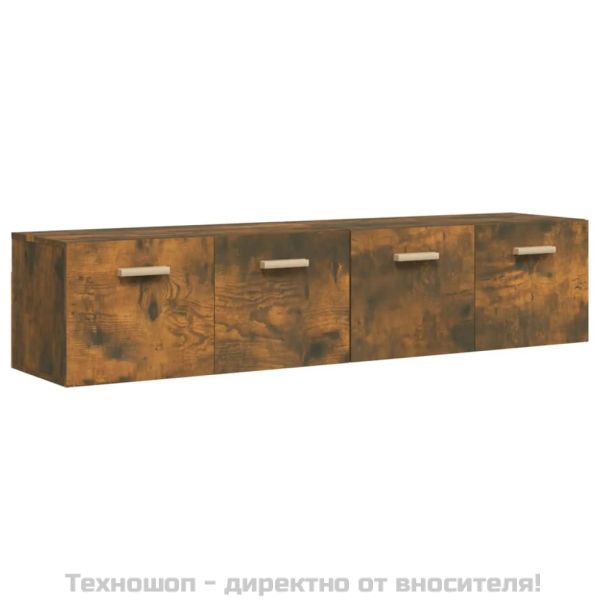 Стенни шкафове 2 бр Опушен дъб 80x35x36,5 см инженерно дърво