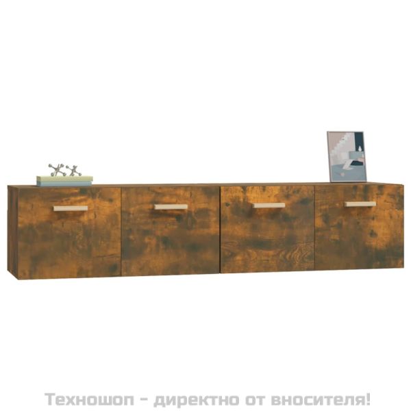 Стенни шкафове 2 бр Опушен дъб 80x35x36,5 см инженерно дърво