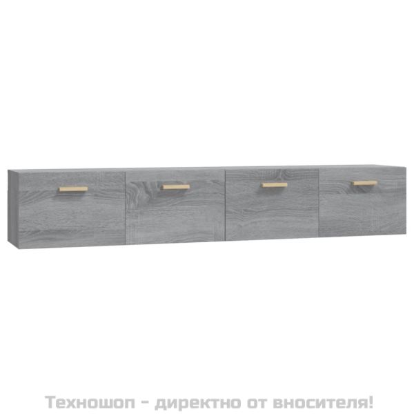 Стенни шкафове 2 бр Сив сонома 100x36,5x35 см инженерно дърво