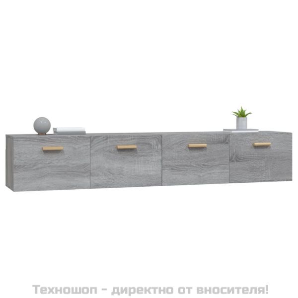 Стенни шкафове 2 бр Сив сонома 100x36,5x35 см инженерно дърво