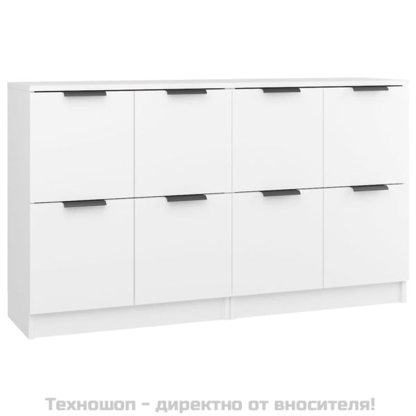 Сайдборди, 2 бр, бели, 60x30x70 см, инженерно дърво