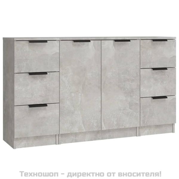 Сайдборди, 3 бр, бетонно сиви, инженерно дърво