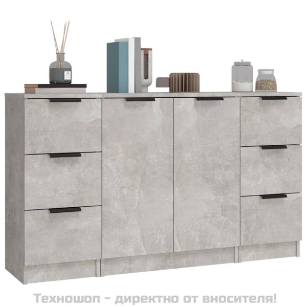 Сайдборди, 3 бр, бетонно сиви, инженерно дърво