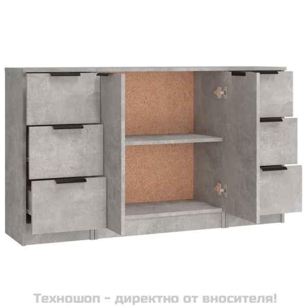 Сайдборди, 3 бр, бетонно сиви, инженерно дърво