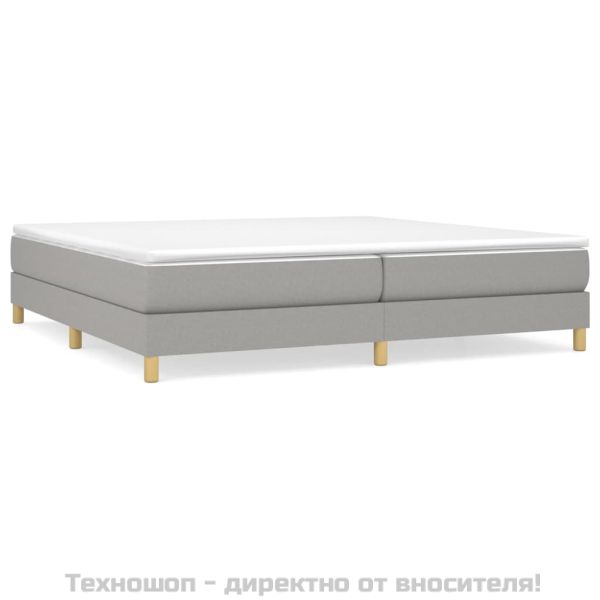 Рамка за легло с пружини, светлосива, 200x200 см, плат