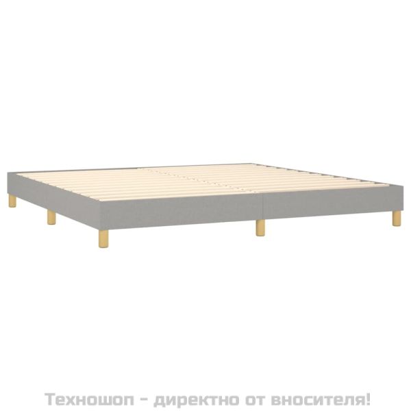 Рамка за легло с пружини, светлосива, 200x200 см, плат