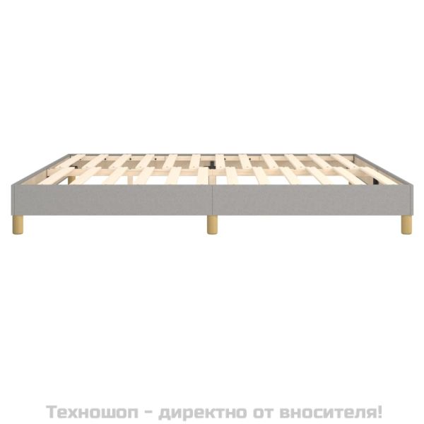 Рамка за легло с пружини, светлосива, 200x200 см, плат