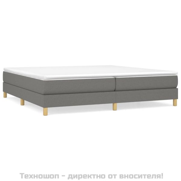 Рамка за легло с пружини, тъмносива, 200x200 см, плат