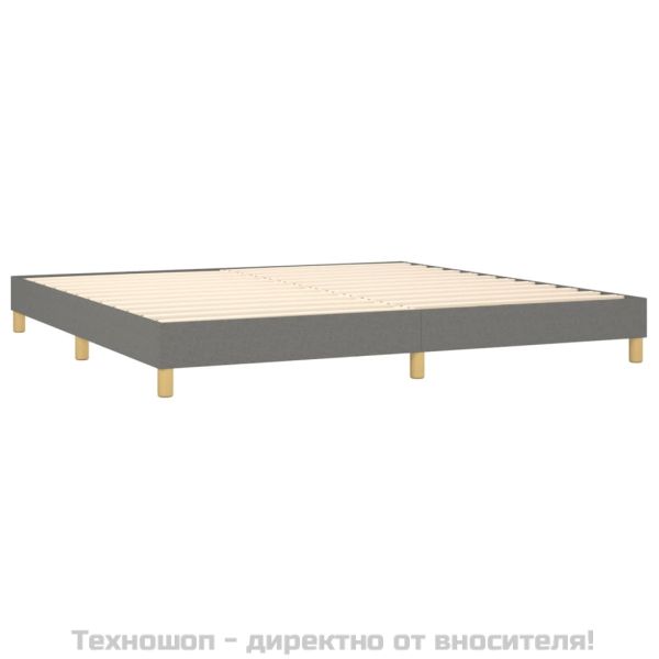Рамка за легло с пружини, тъмносива, 200x200 см, плат