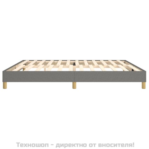 Рамка за легло с пружини, тъмносива, 200x200 см, плат