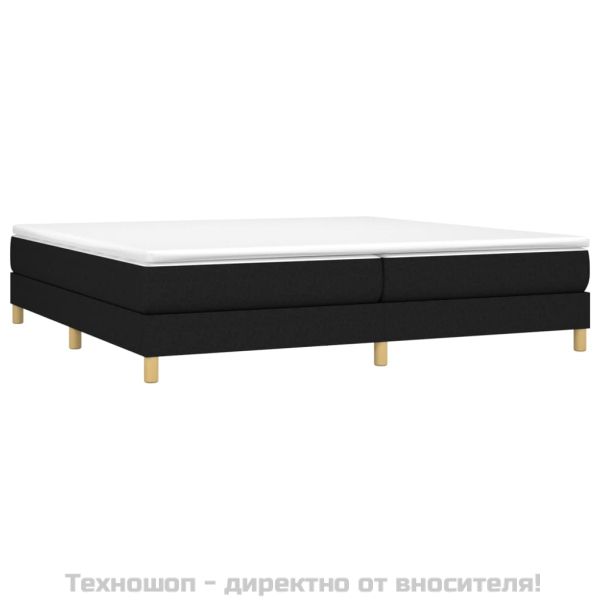 Рамка за легло с пружини, черна, 200x200 см, плат