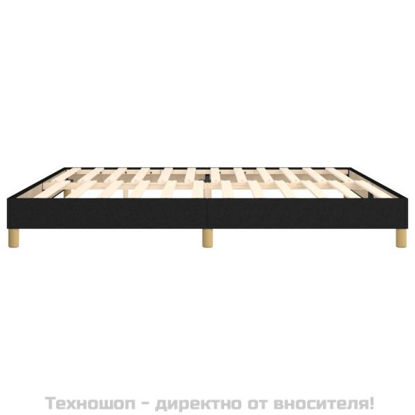 Рамка за легло с пружини, черна, 200x200 см, плат