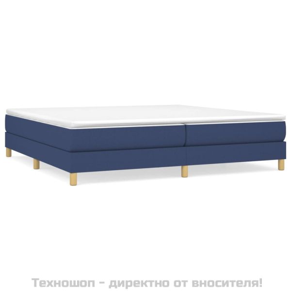 Рамка за легло с пружини, синя, 200x200 см, плат