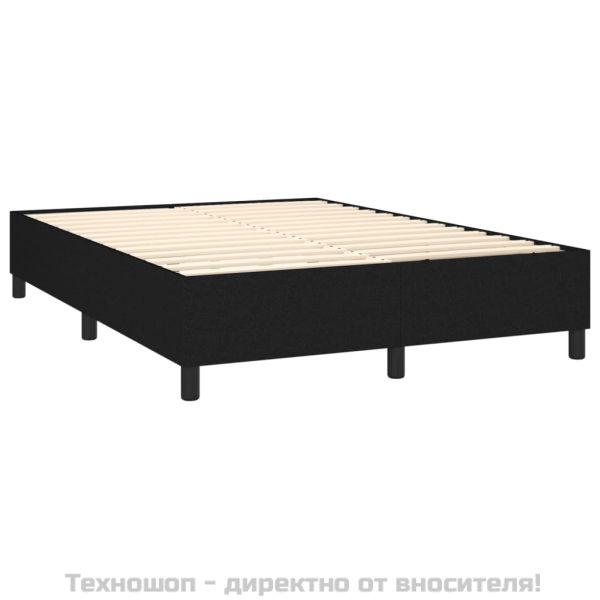 Рамка за легло с пружини, черна, 140x200 см плат
