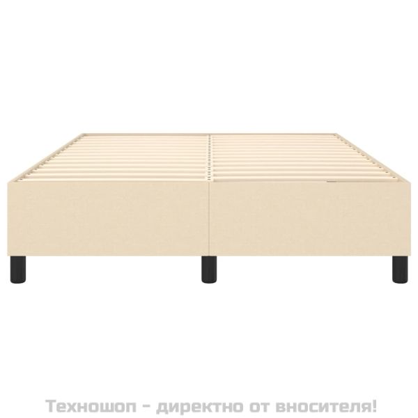 Рамка за легло с пружини, кремава, 140x200 см, плат