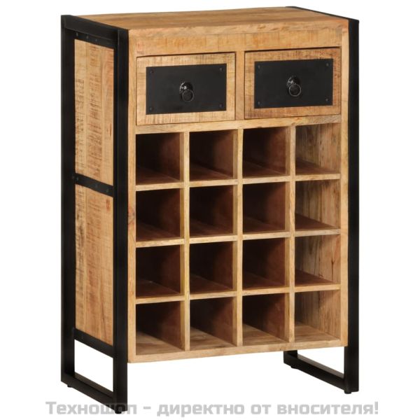 Стойка за вино за 16 бутилки, мангово дърво масив