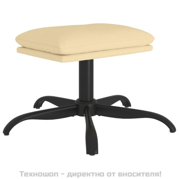 Табуретка, кремаво, бяла, 60x60x36 см, кадифе