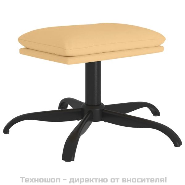 Табуретка, кремава, 60x60x36 см, плат микрофибър