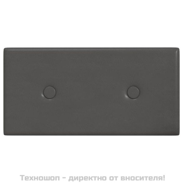 Стенни панели, 12 бр, сиви, 30x15 см, изкуствена кожа, 0,54 м²