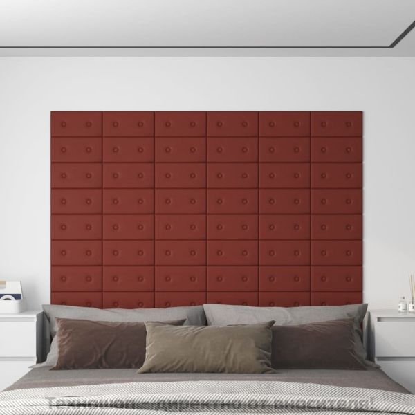 Стенни панели 12 бр керемидени 30x15 см изкуствена кожа 0,54 м²