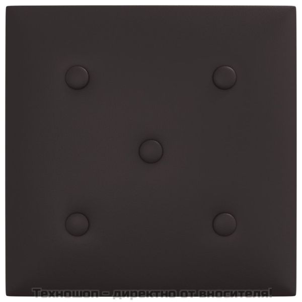 Стенни панели, 12 бр, черни, 30x30 см, изкуствена кожа, 1,08 м²