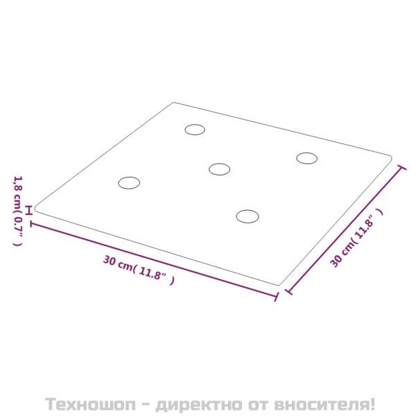 Стенни панели 12 бр капучино 30x30 см изкуствена кожа 1,08 м²